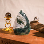 Moss Agate Flame Freeform-Helmsman Crystal