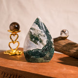 Moss Agate Flame Freeform-Helmsman Crystal