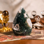 Moss Agate Flame Freeform-Helmsman Crystal
