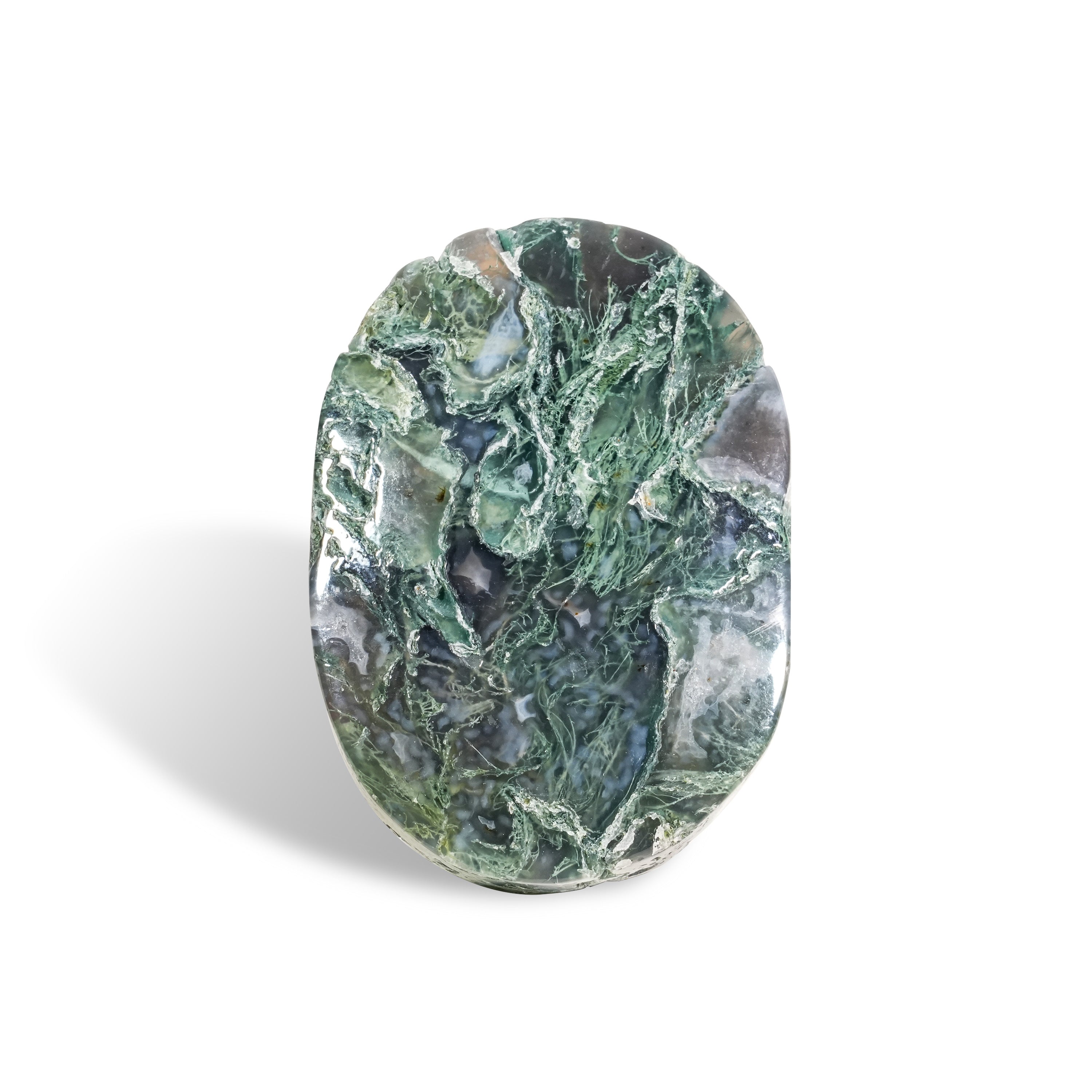 Moss Agate Palm Stone-Helmsman Crystal