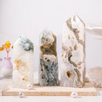Moss Agate Tower-Helmsman Crystal