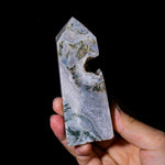 Moss Agate Tower-Helmsman Crystal