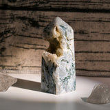 Moss Agate Tower-Helmsman Crystal
