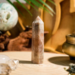 Peach Moonstone Point-Helmsman Crystal