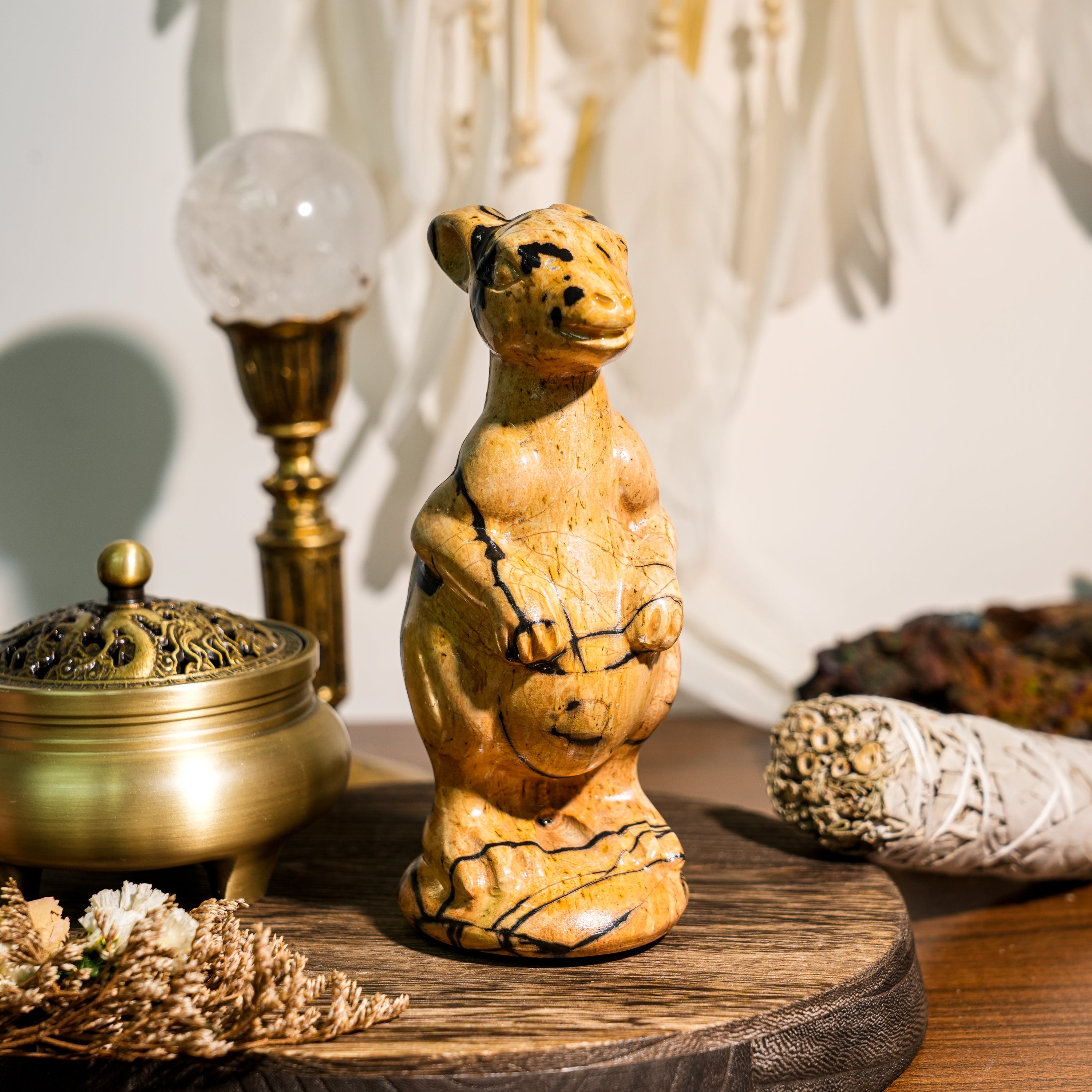 Picture Jasper Kangaroo Carving-Helmsman Crystal