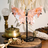 Pink Agate Butterfly Ornament-Helmsman Crystal