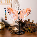 Pink Agate Butterfly Ornament-Helmsman Crystal