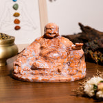 Pink Agate Maitreya Buddha Carving-Helmsman Crystal