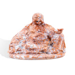 Pink Agate Maitreya Buddha Carving-Helmsman Crystal