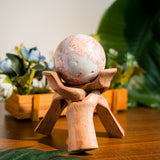 Pink Agate Sphere-Helmsman Crystal