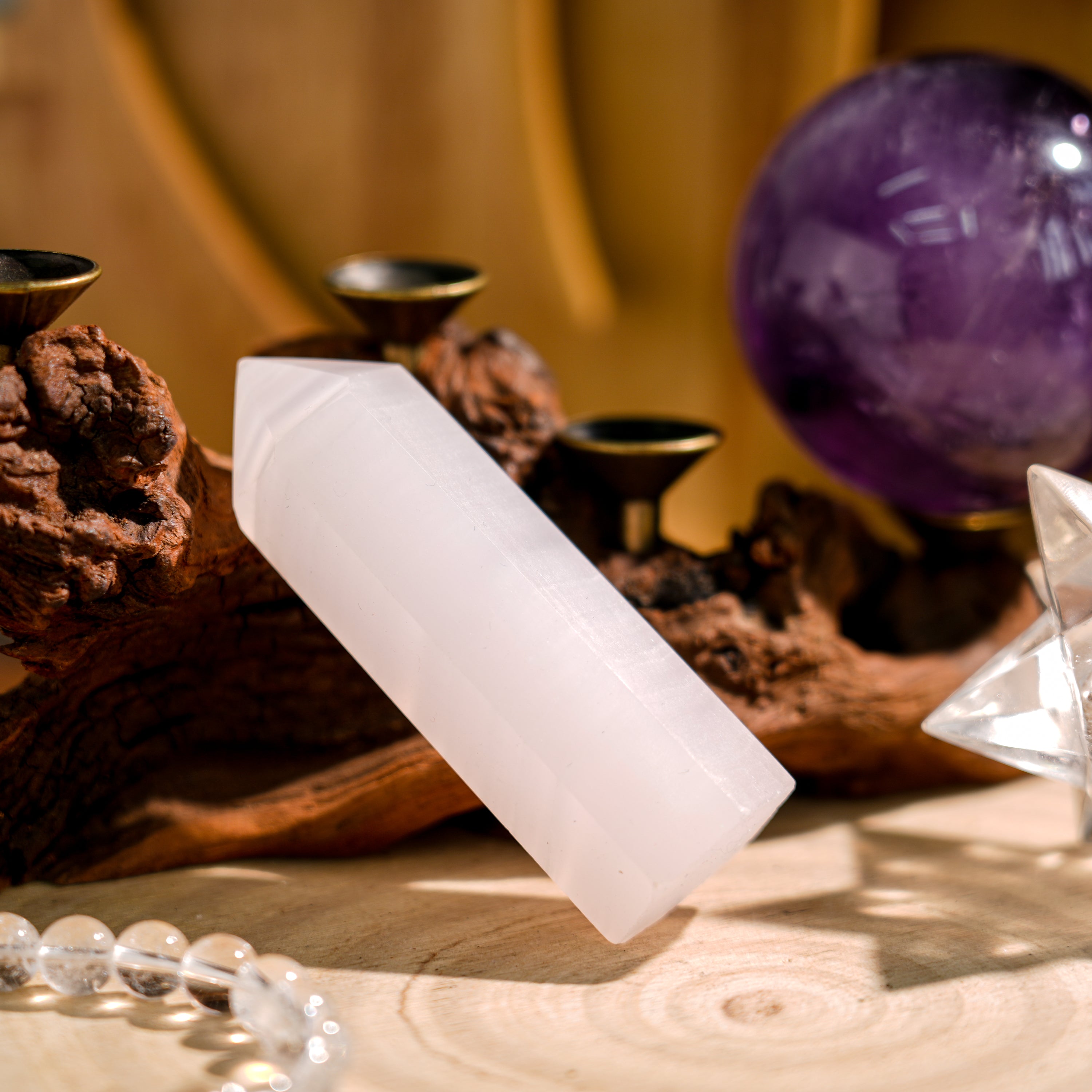 Pink Jade Point-Helmsman Crystal