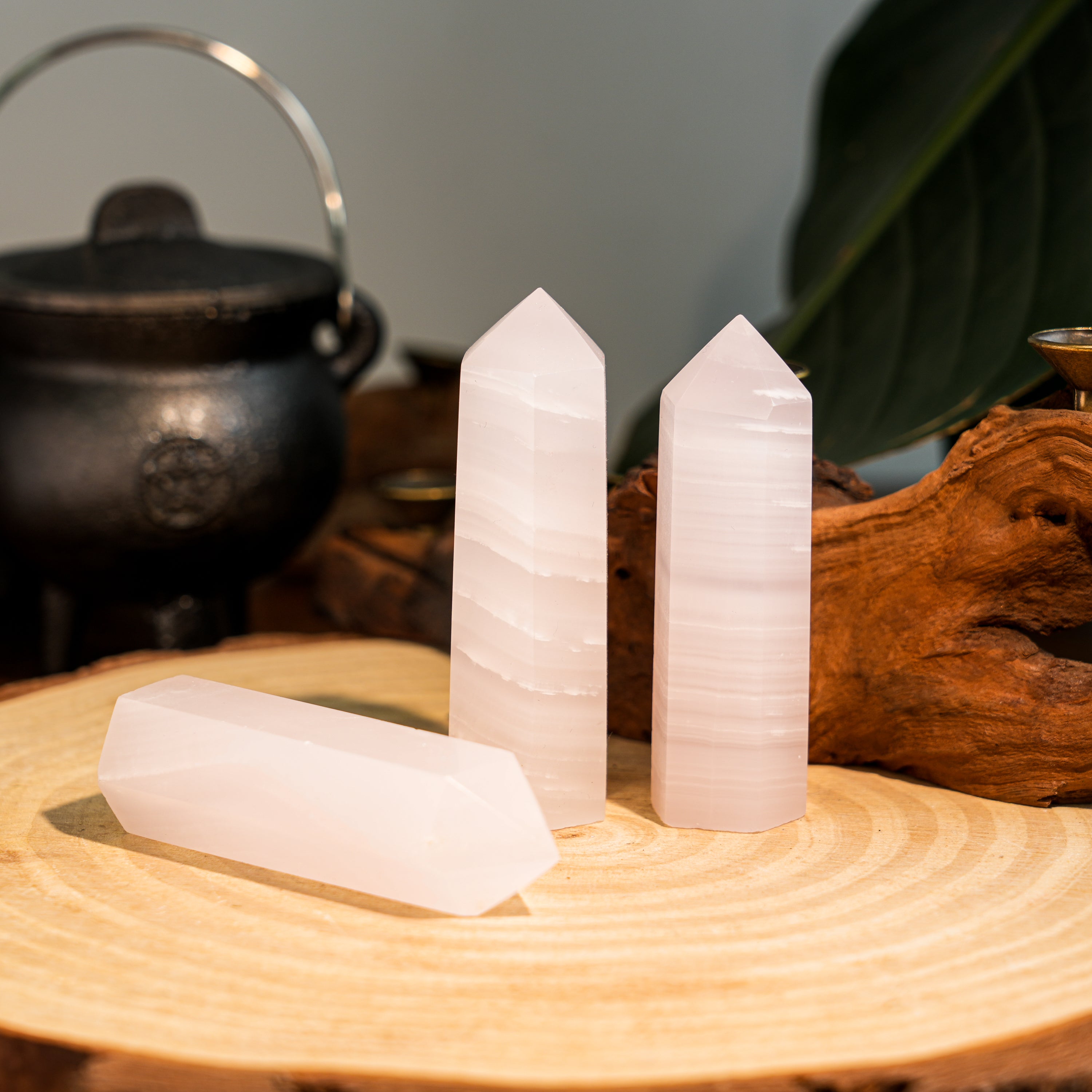 Pink Jade Point-Helmsman Crystal