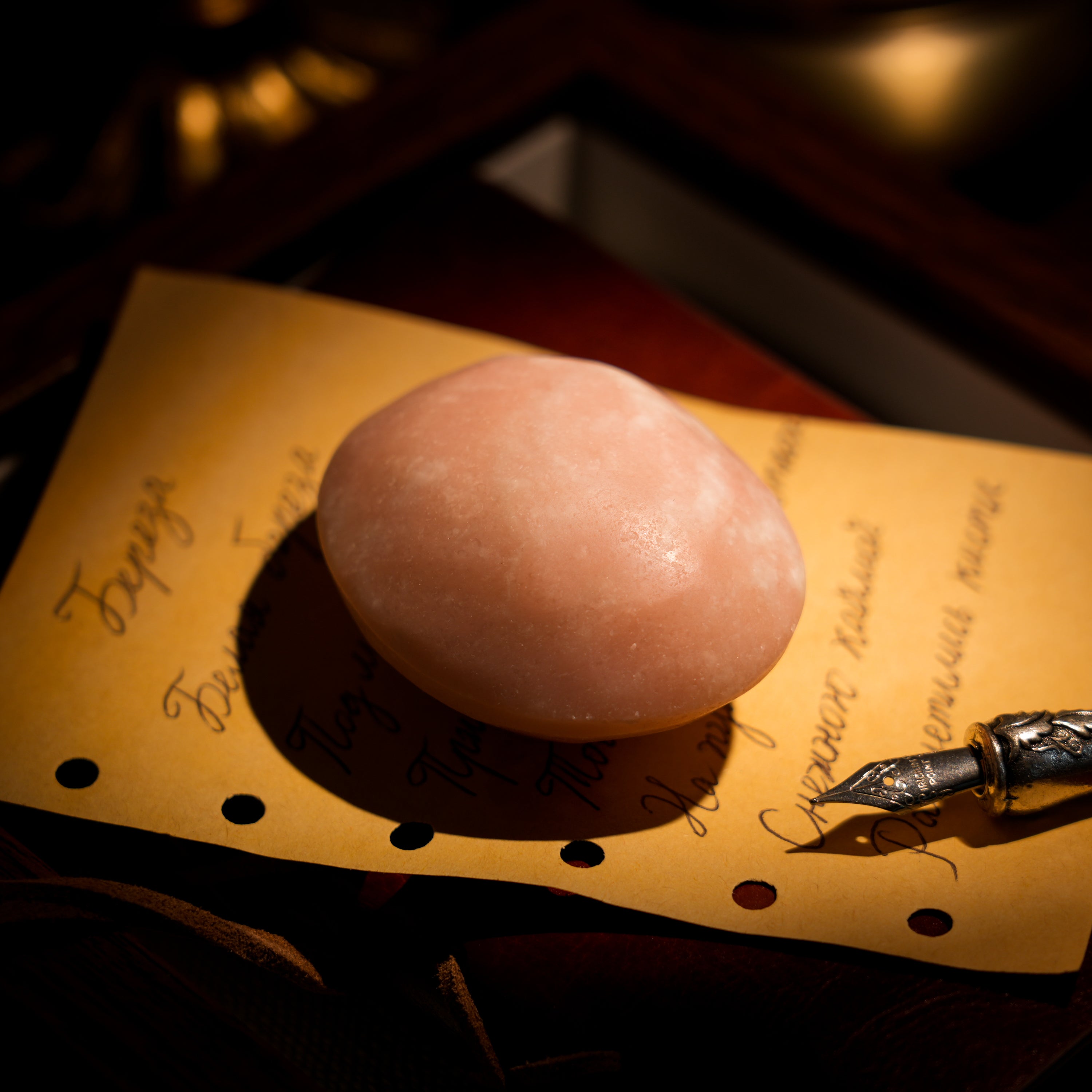 Pink Opal Palm Stone-Helmsman Crystal