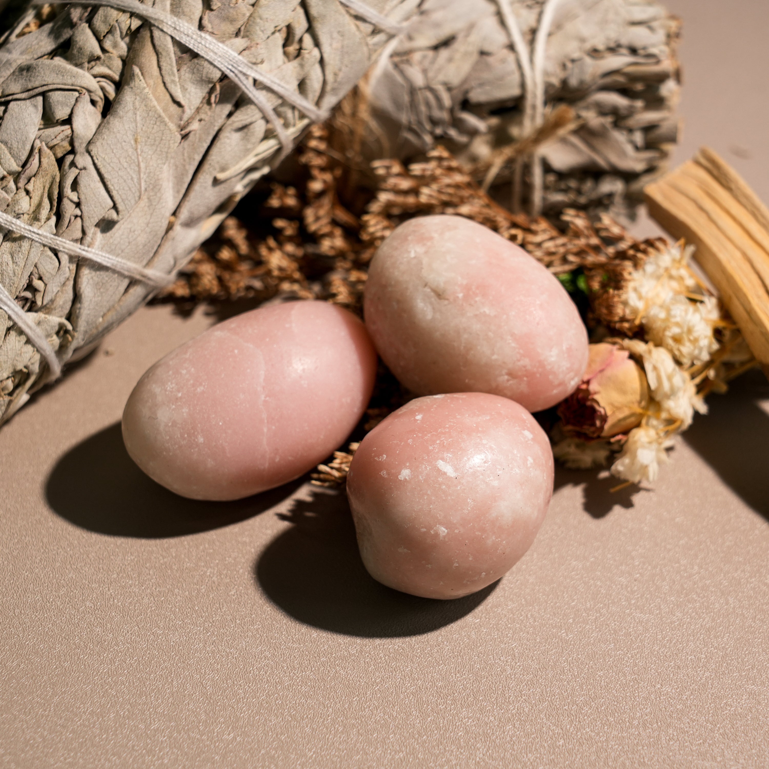 Pink Opal Tumbled Stone Set-Helmsman Crystal