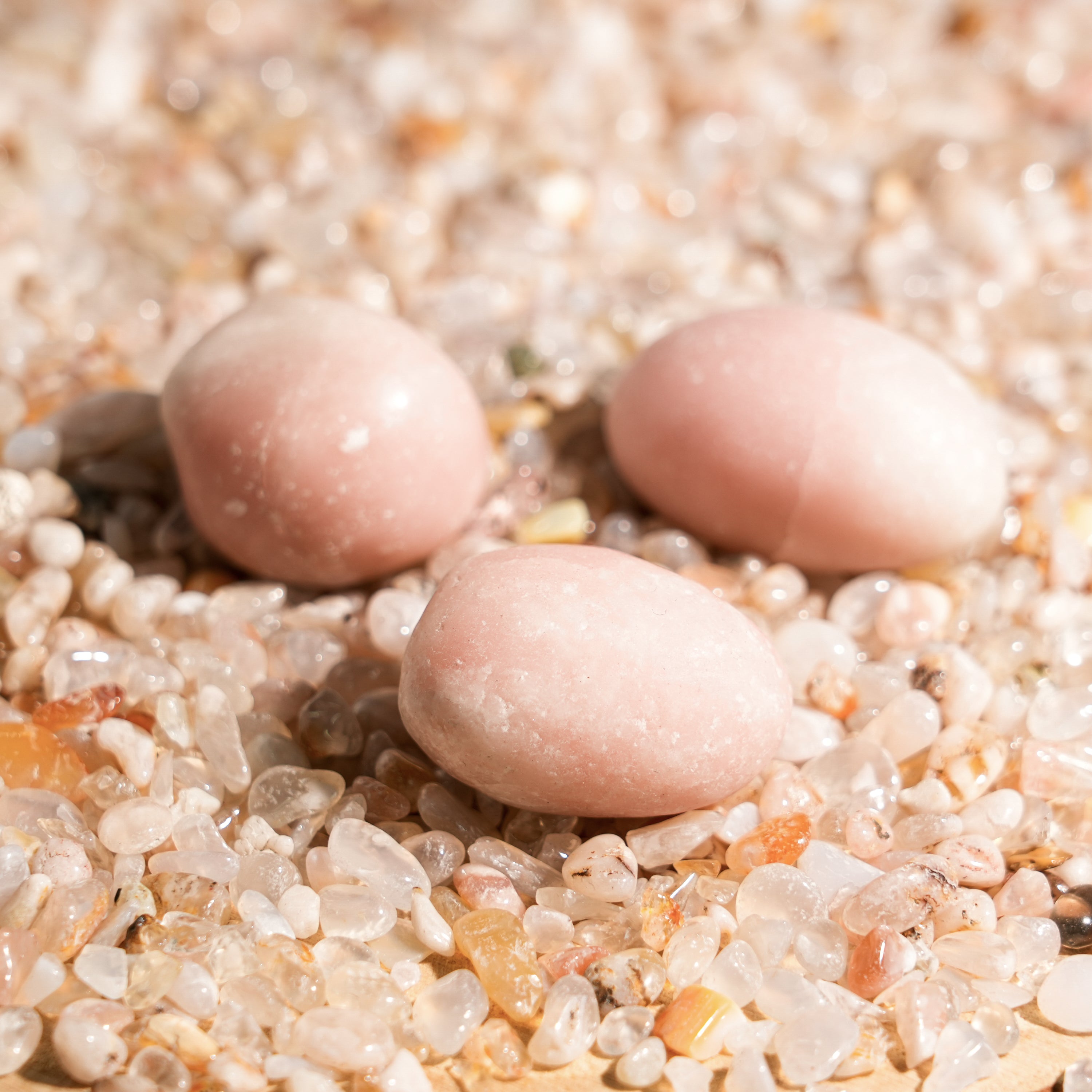 Pink Opal Tumbled Stone Set-Helmsman Crystal