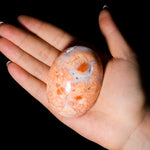 Pink Petal Agate Palm Stone-Helmsman Crystal