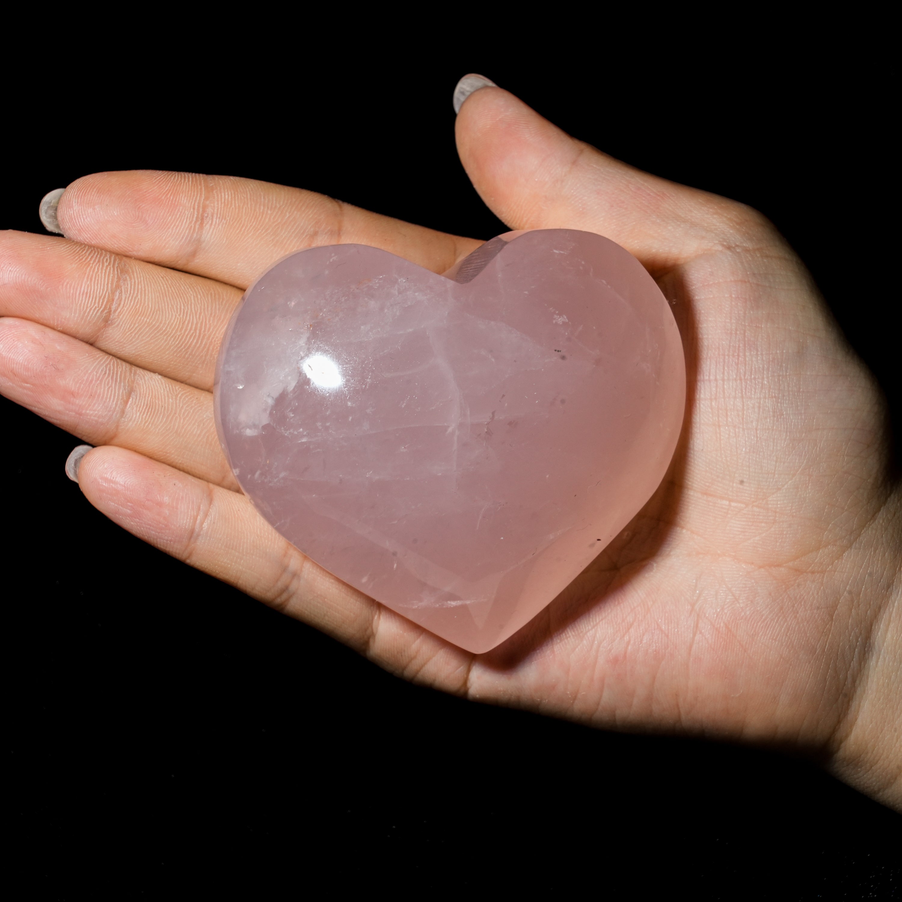 Pink Rose Quartz Heart-Helmsman Crystal