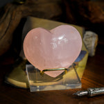 Pink Rose Quartz Heart-Helmsman Crystal