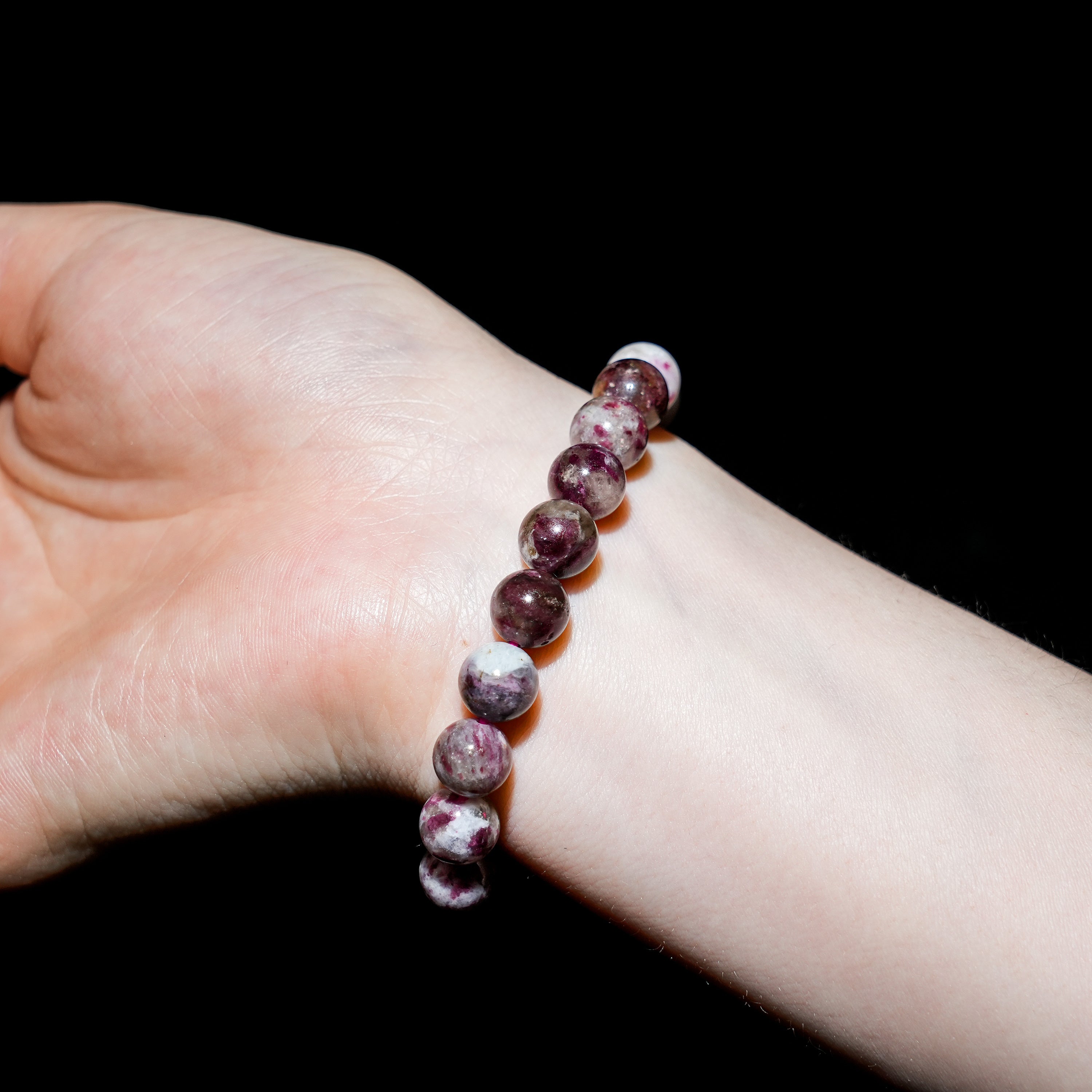 Plum Blossom Tourmaline Bracelet-Helmsman Crystal