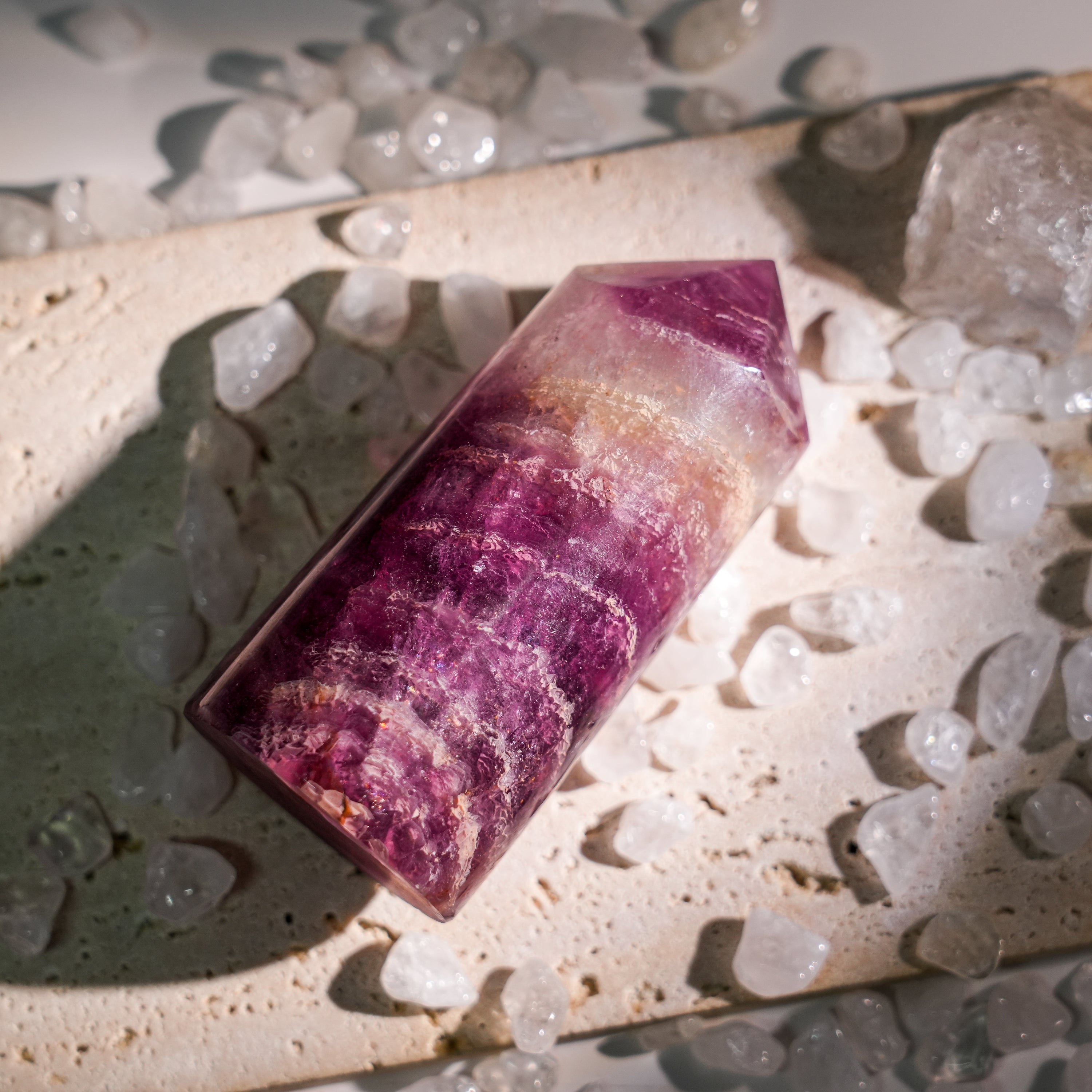 Purple Fluorite Point-Helmsman Crystal