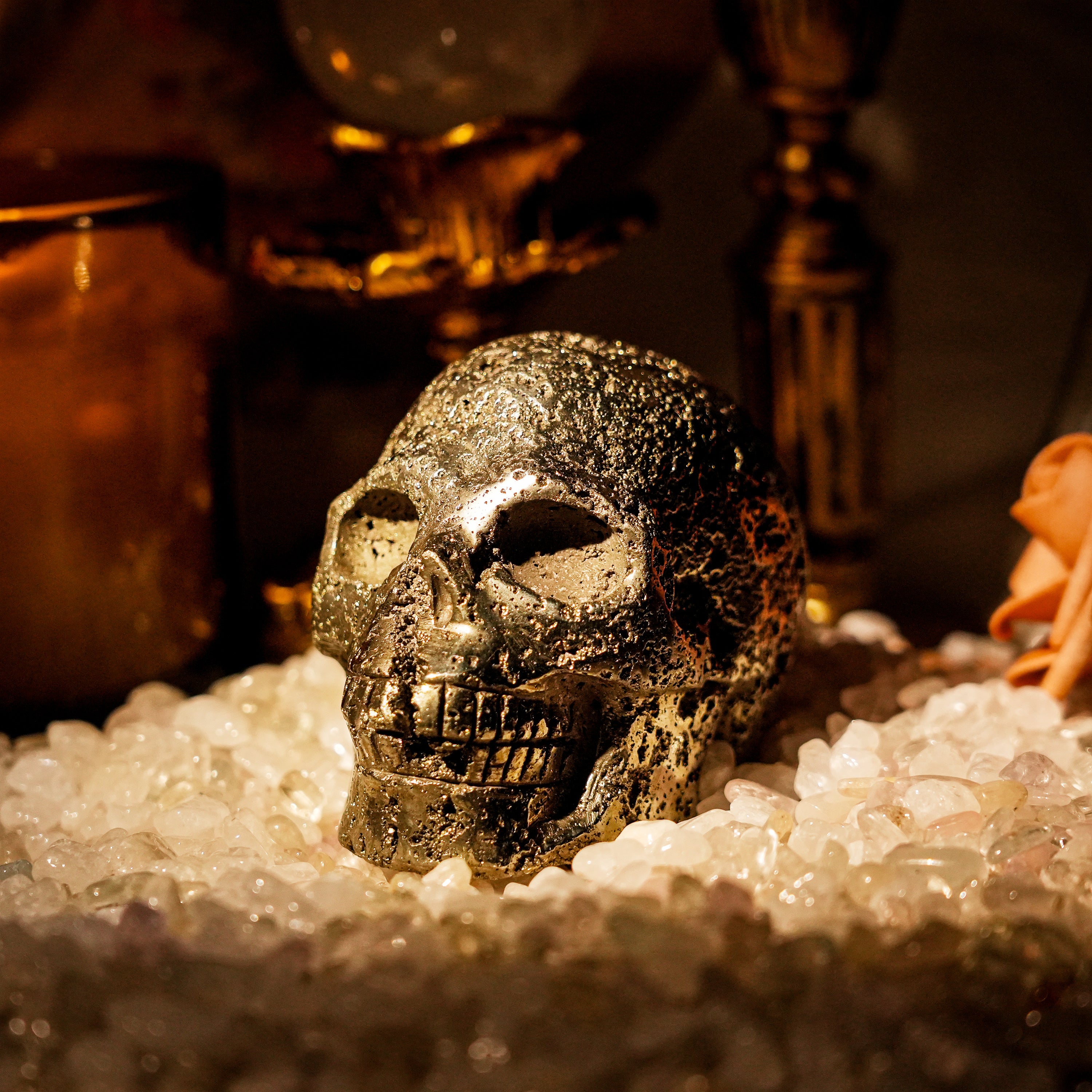 Pyrite Skull-Helmsman Crystal