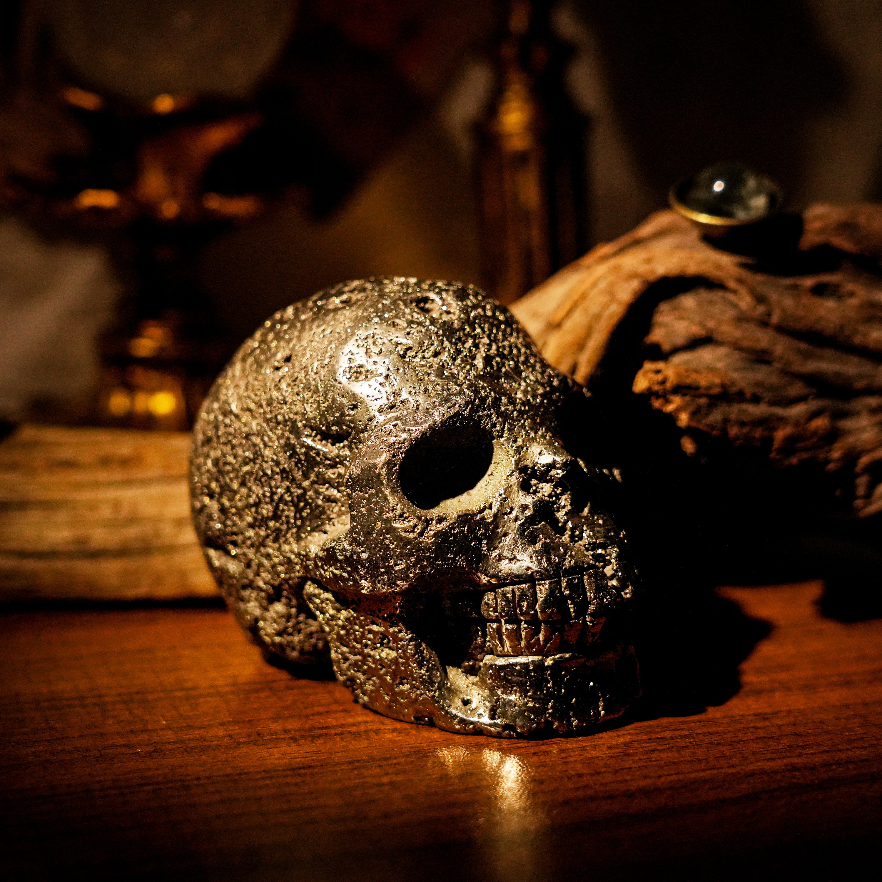 Pyrite Skull-Helmsman Crystal