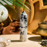 Rainbow Moon Stone Point-Helmsman Crystal