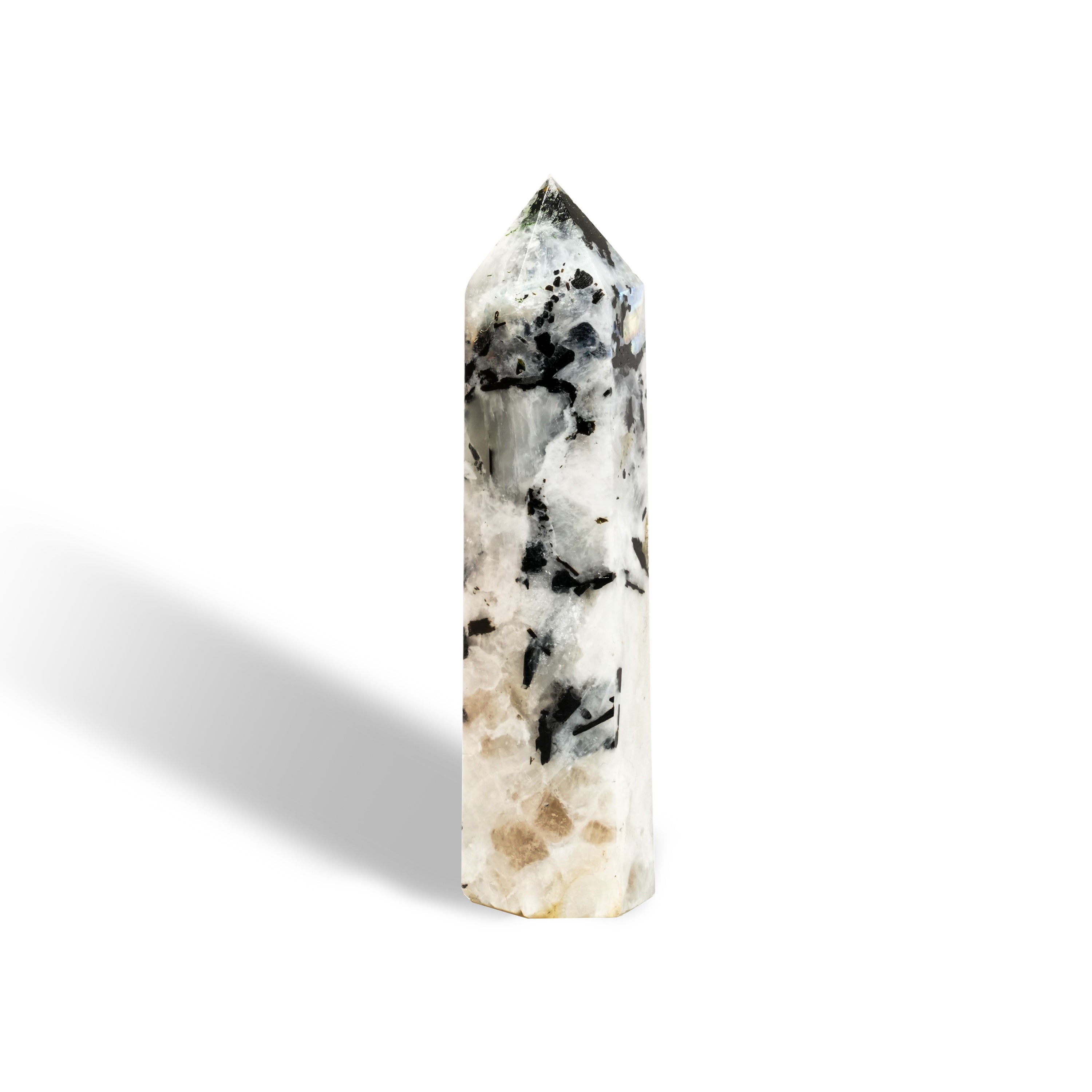 Rainbow Moon Stone Point-Helmsman Crystal