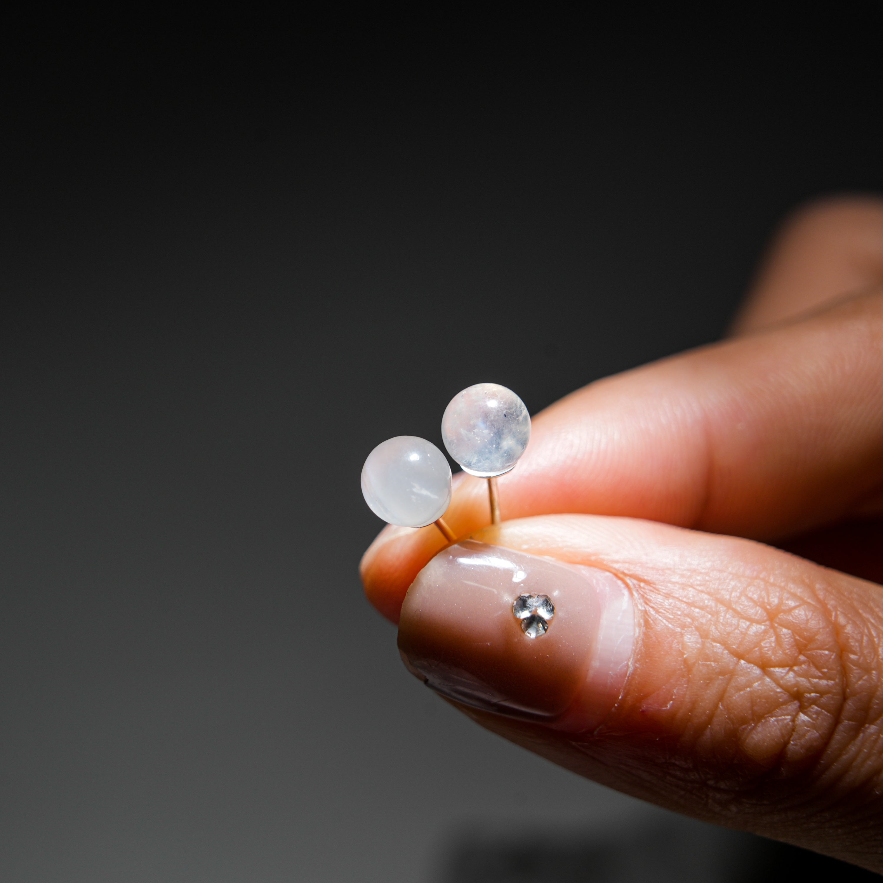 Moonstone Earrings-Helmsman Crystal
