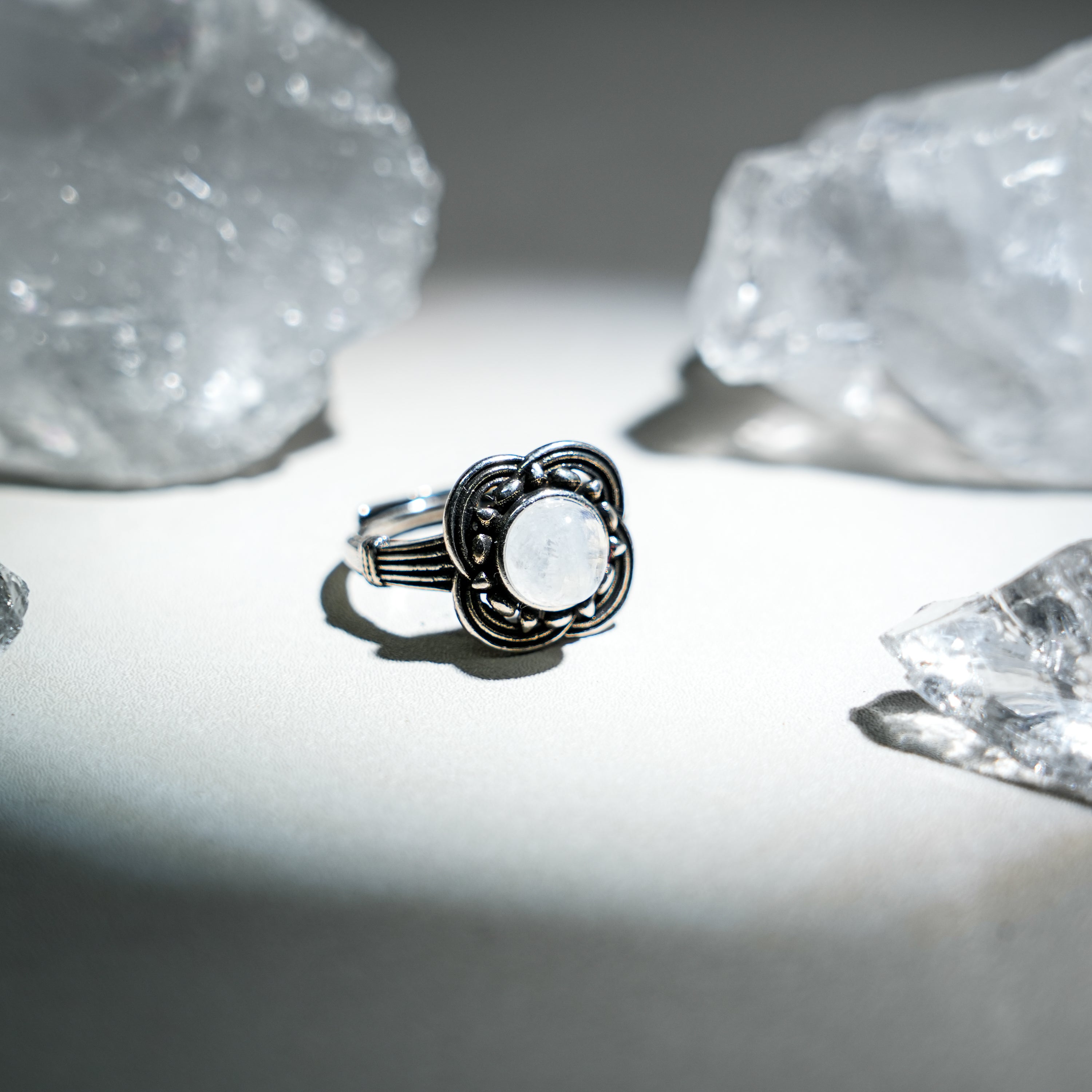 Moonstone Ring-Helmsman Crystal