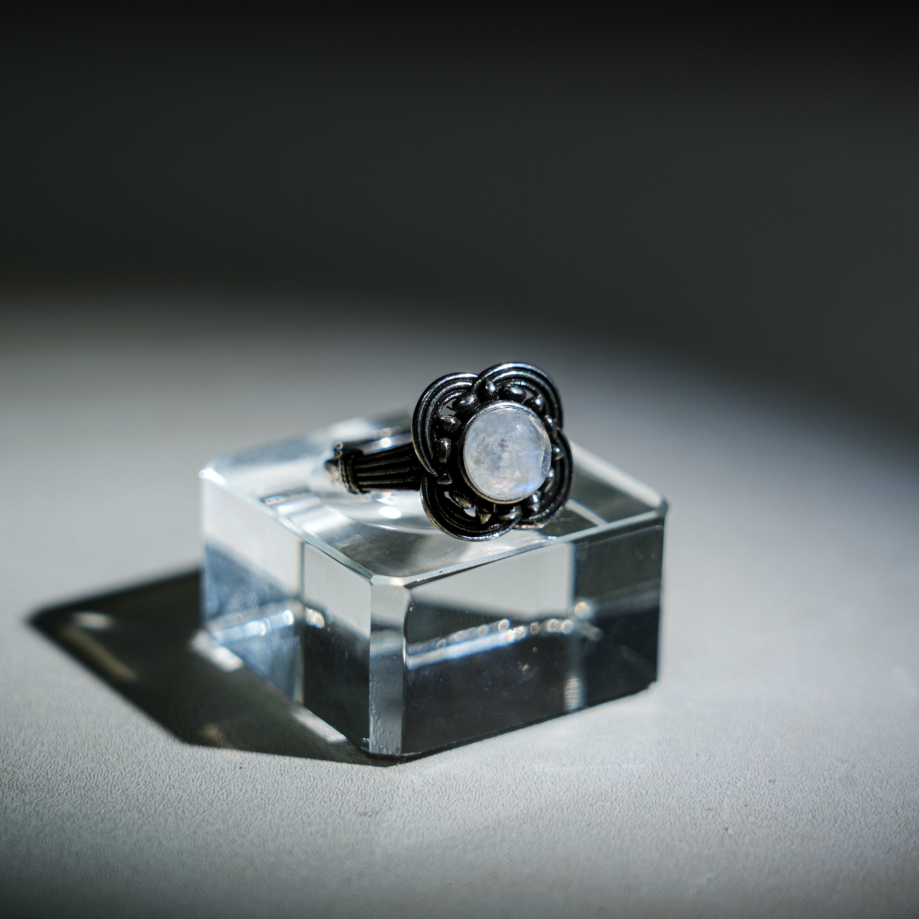 Moonstone Ring-Helmsman Crystal