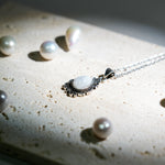 Moonstone Teardrop Pendant Necklace-Helmsman Crystal