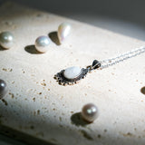 Moonstone Teardrop Pendant Necklace-Helmsman Crystal