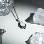 Moonstone Teardrop Pendant Necklace-Helmsman Crystal