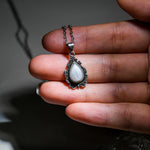 Moonstone Teardrop Pendant Necklace-Helmsman Crystal
