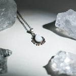 Moonstone Teardrop Pendant Necklace-Helmsman Crystal