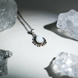 Moonstone Teardrop Pendant Necklace-Helmsman Crystal