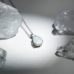 Moonstone Teardrop Pendant Necklace-Helmsman Crystal