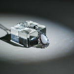 Moonstone Teardrop Pendant Necklace-Helmsman Crystal