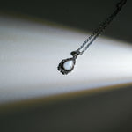 Moonstone Teardrop Pendant Necklace-Helmsman Crystal