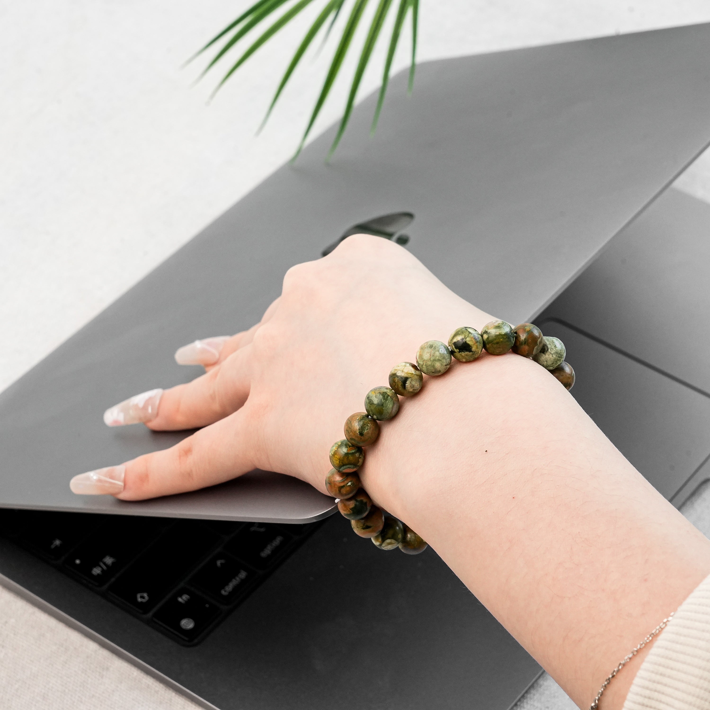 Rhyolite Beads Bracelet-Helmsman Crystal