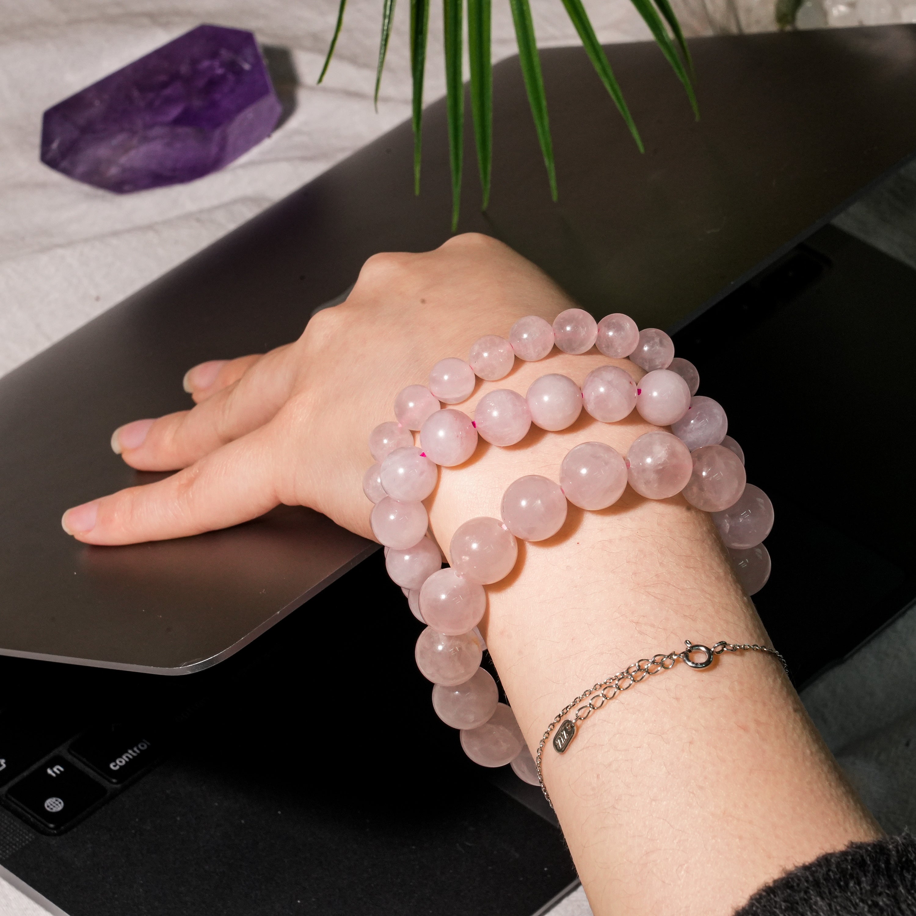 Rose Quartz Crystal Bracelet-Helmsman Crystal