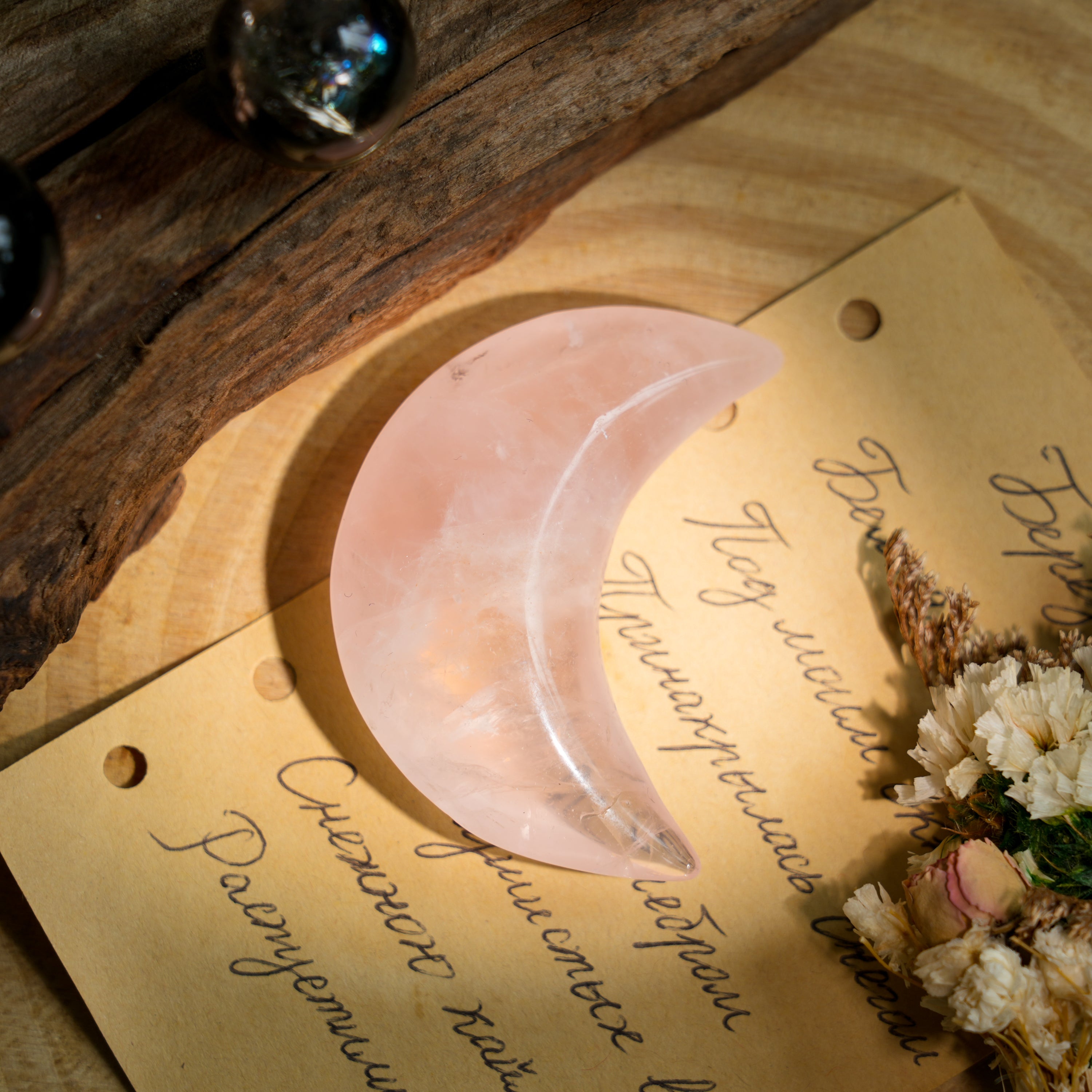 Rose Quartz Moon-Helmsman Crystal