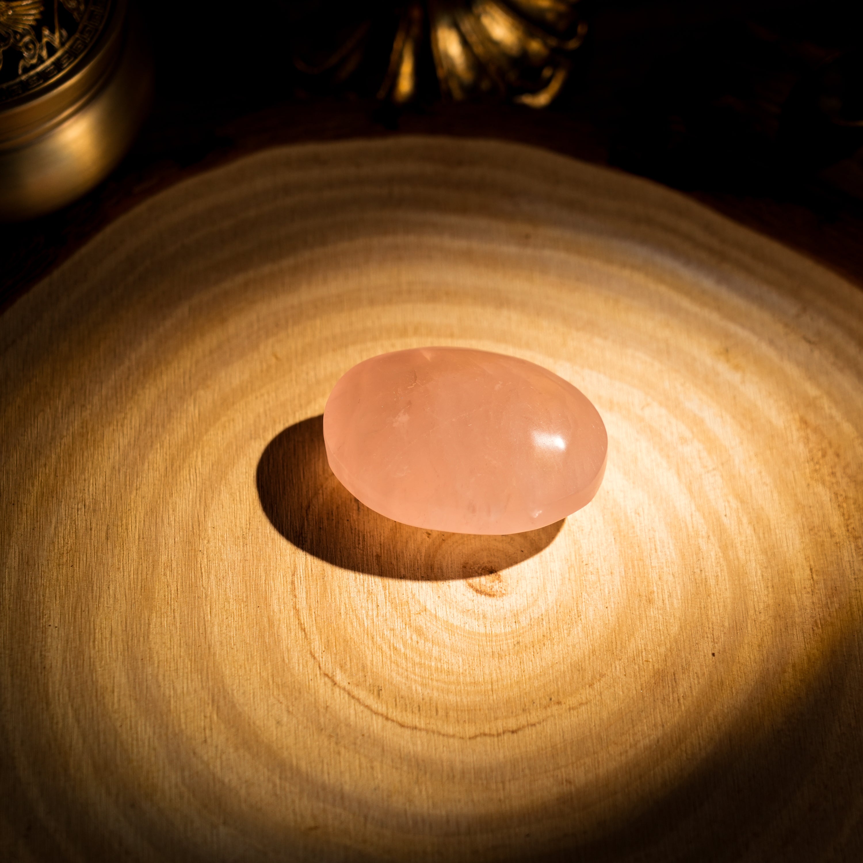 Rose Quartz Palm Stone-Helmsman Crystal