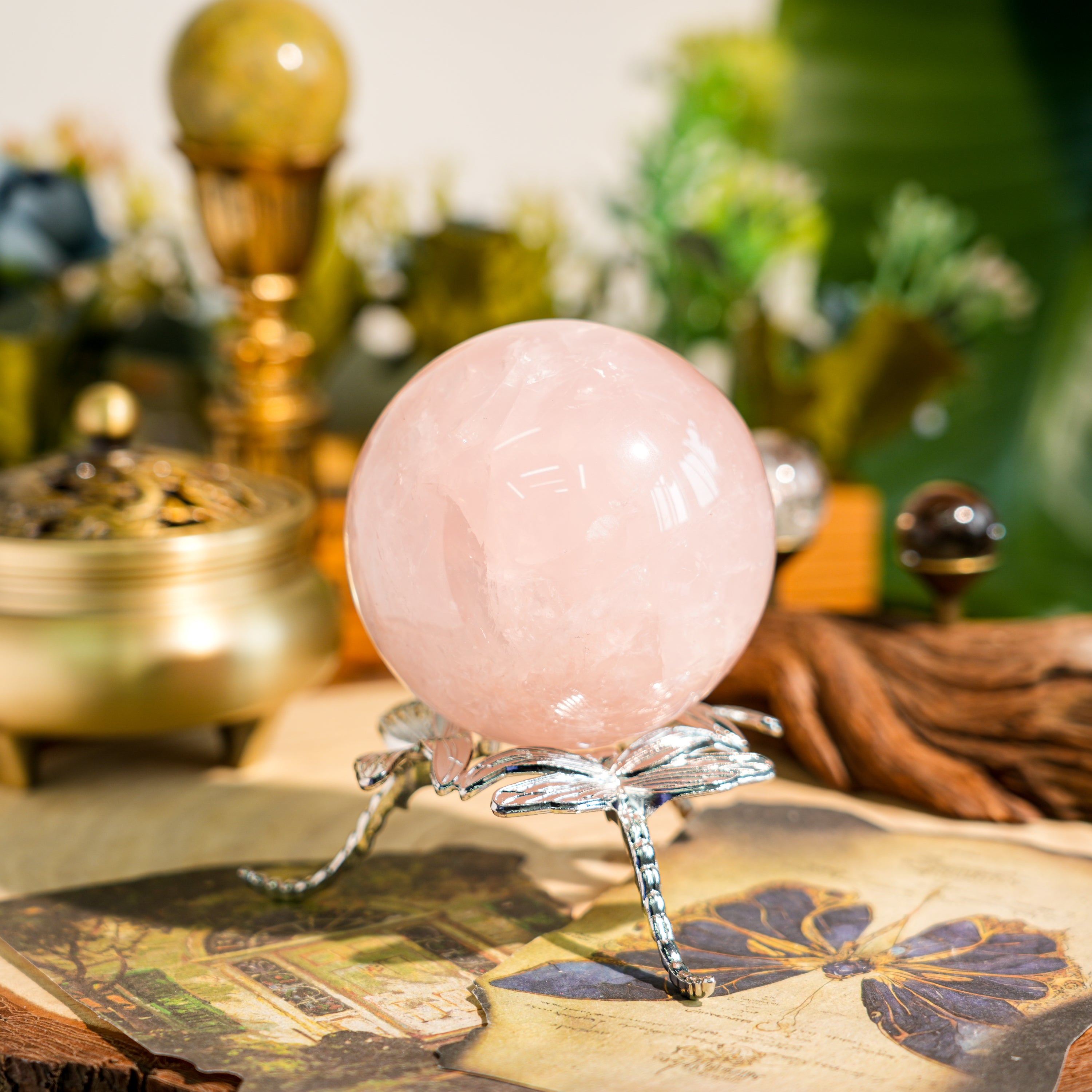 Rose Quartz Sphere-Helmsman Crystal
