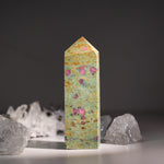 Ruby Fuchsite Tower-Helmsman Crystal