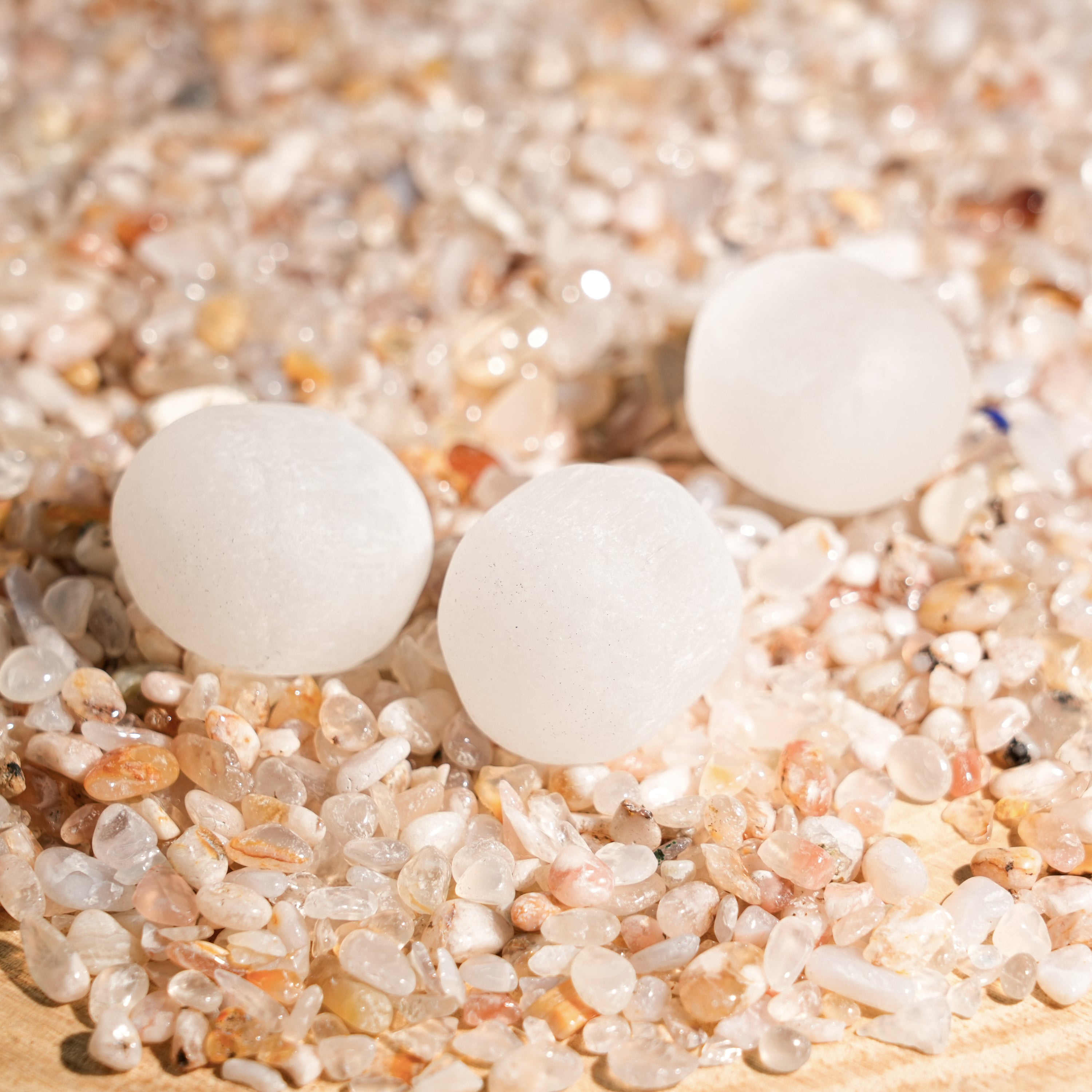 Selenite Tumbled Stone Set-Helmsman Crystal