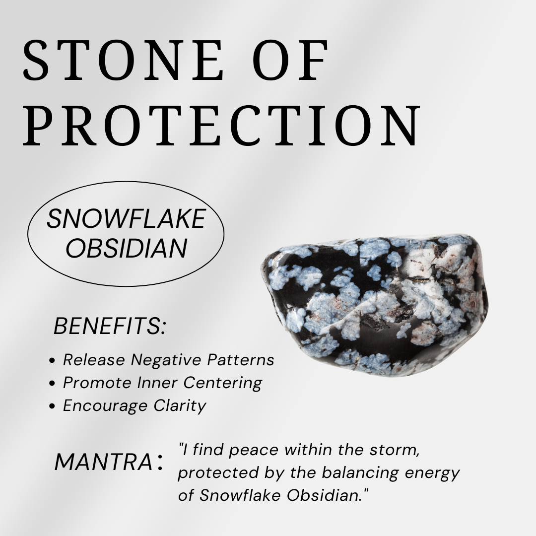 Snowflake Obsidian Palm Stone-Helmsman Crystal