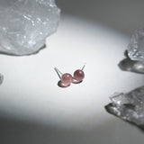 Strawberry Quartz Earrings-Helmsman Crystal