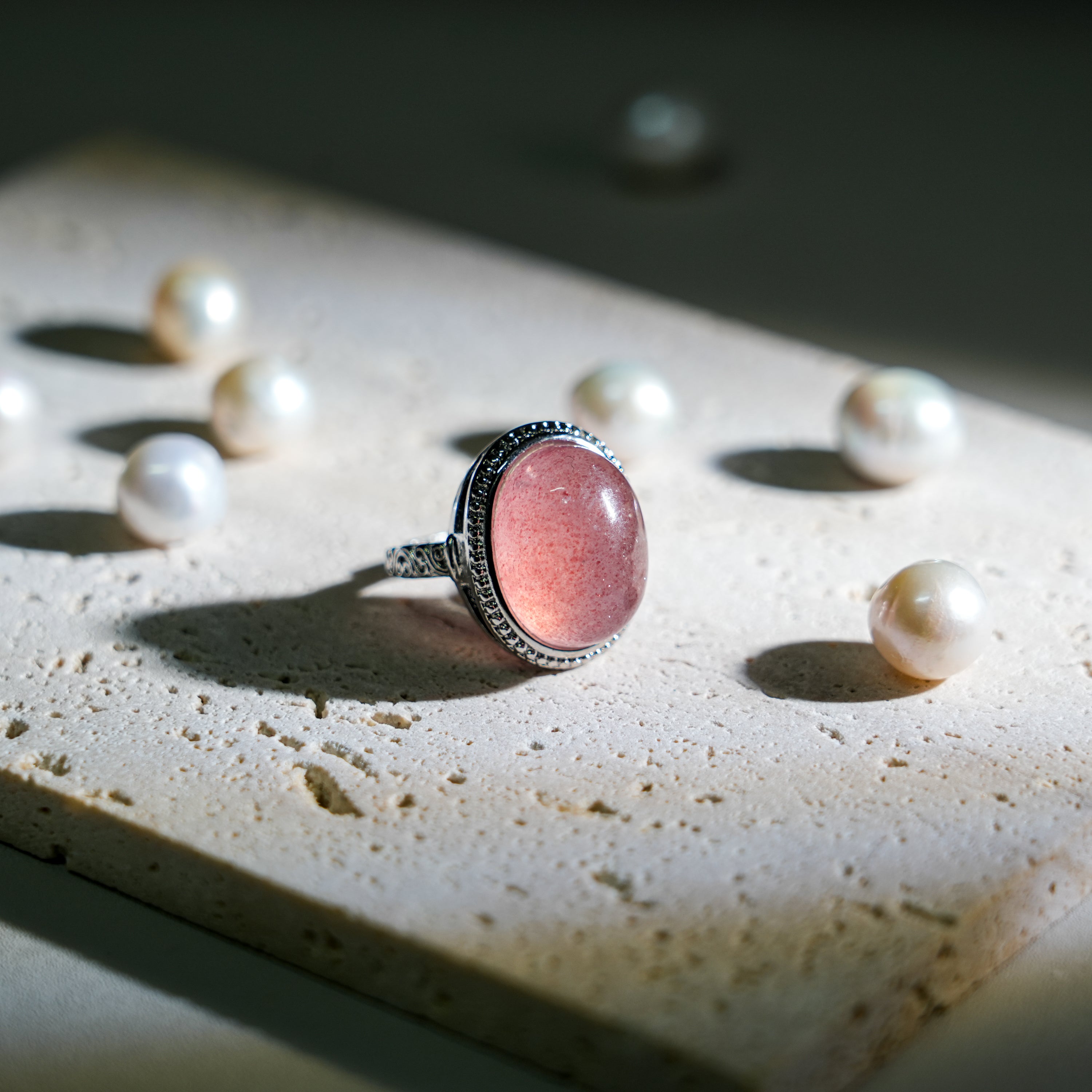 Strawberry Quartz Ring-Helmsman Crystal